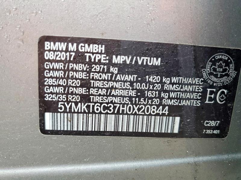 48694486 :رقم المزاد ، 5YMKT6C37H0X20844 vin ، 2017 Bmw X5 مزاد بيع