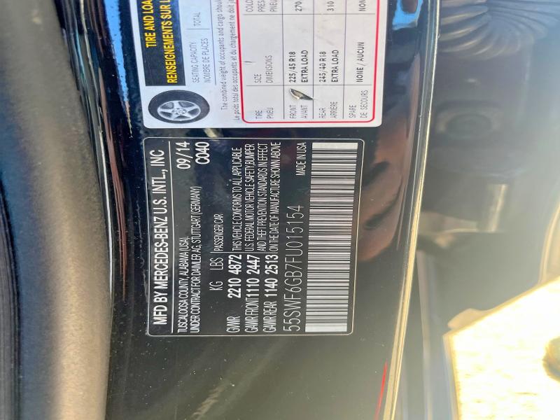 Aukcja sprzedaży 2015 Mercedes-benz C, vin: 55SWF6GB7FU015154, numer aukcji: 49443726