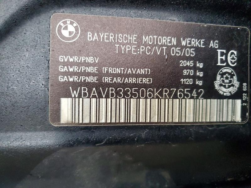 2006 Bmw 330 მანქანა იყიდება აუქციონზე, vin: WBAVB33506KR76542, აუქციონის ნომერი: 46423766