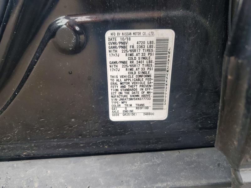 Продаж на аукціоні авто 2019 Nissan Rogue, vin: JN8AT2MV5KW377733, номер лоту: 51857336