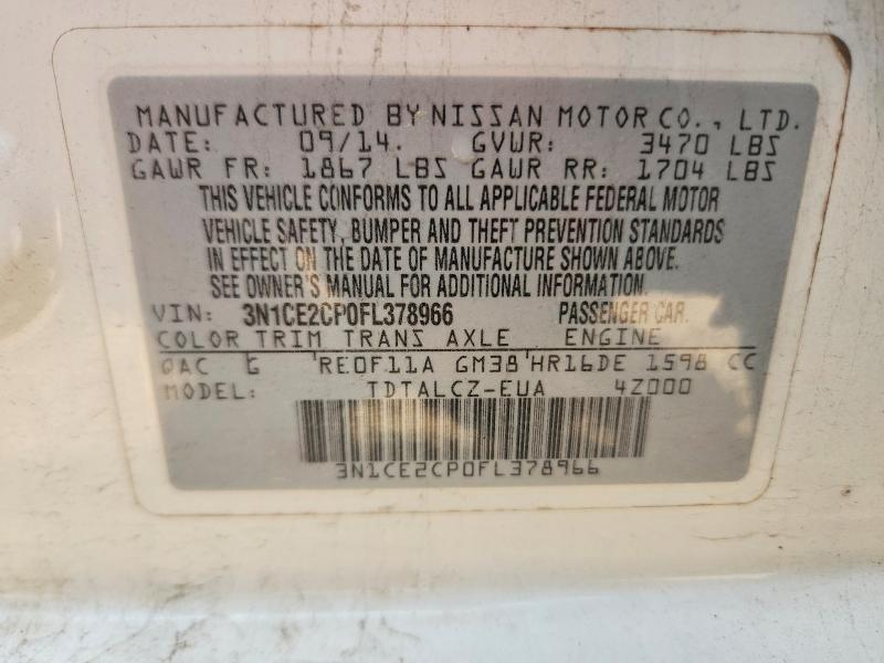 Продажа на аукционе авто 2015 Nissan Versa Note, vin: 3N1CE2CP0FL378966, номер лота: 49813386