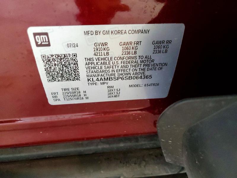 51795686 :رقم المزاد ، KL4AMBSP6SB064365 vin ، 2025 Buick Encore Gx مزاد بيع