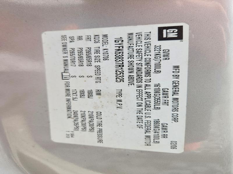 2007 Cadillac Escalade მანქანა იყიდება აუქციონზე, vin: 1GYFK63837R125325, აუქციონის ნომერი: 51703666