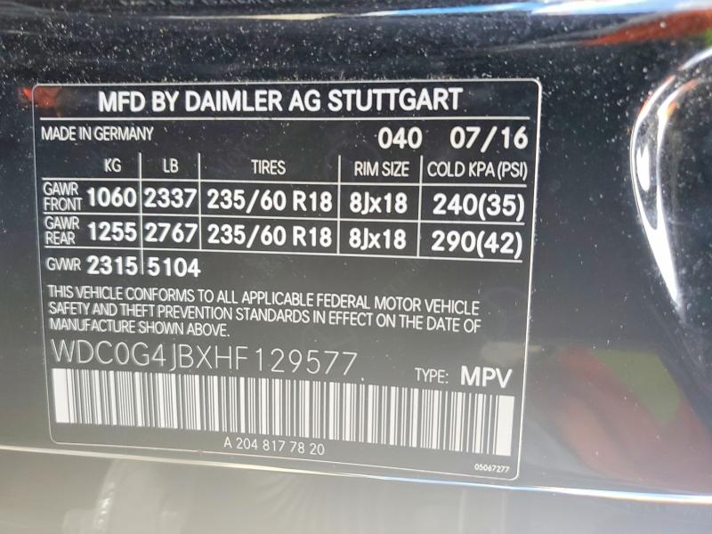 Продаж на аукціоні авто 2017 Mercedes-benz Glc, vin: WDC0G4JBXHF129577, номер лоту: 50126146