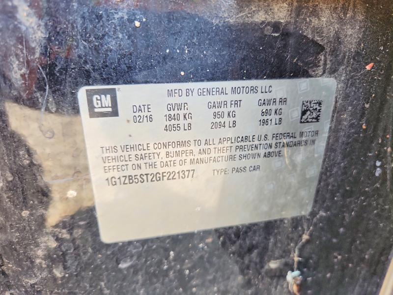 Aukcja sprzedaży 2016 Chevrolet Malibu, vin: 1G1ZB5ST2GF221377, numer aukcji: 50005566
