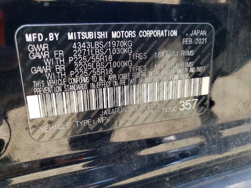 Aukcja sprzedaży 2021 Mitsubishi Outlander Sport, vin: JA4ARUAU9MU024115, numer aukcji: 49498586