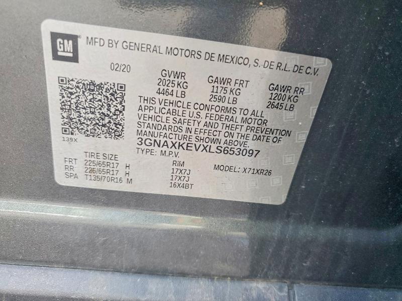 Продажа на аукционе авто 2020 Chevrolet Equinox, vin: 3GNAXKEVXLS653097, номер лота: 51363056