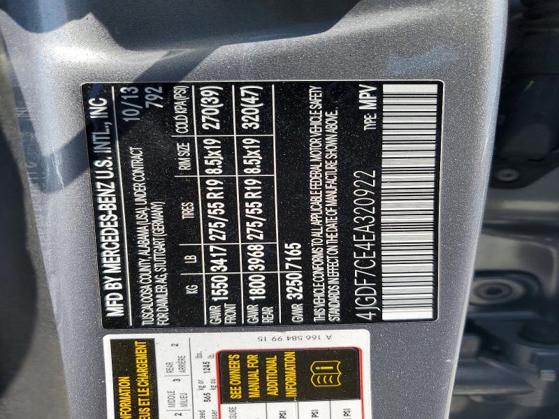 Aukcja sprzedaży 2014 Mercedes-benz Gl, vin: 4JGDF7CE4EA320922, numer aukcji: 51723346
