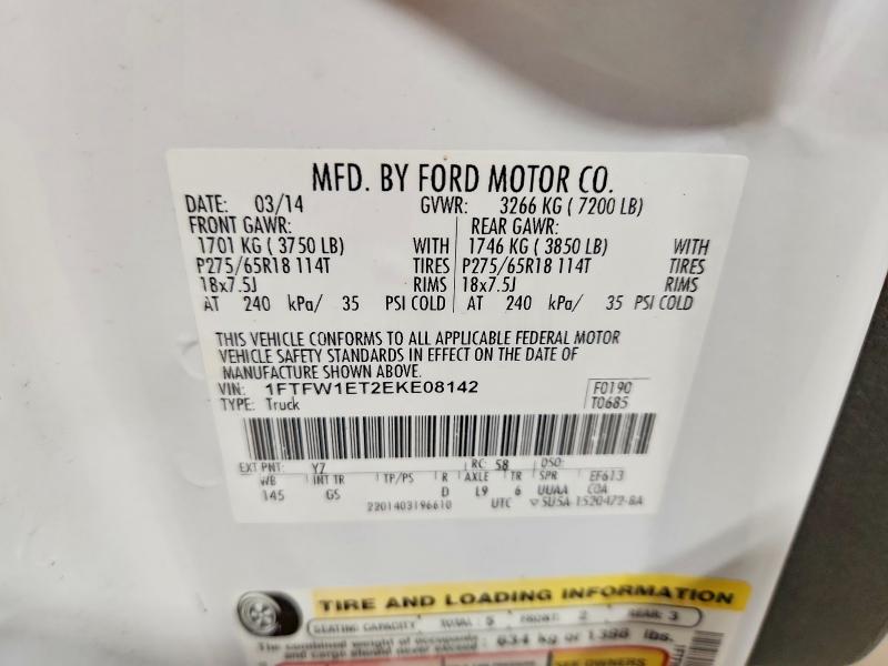 Aukcja sprzedaży 2014 Ford F150, vin: 1FTFW1ET2EKE08142, numer aukcji: 51983326