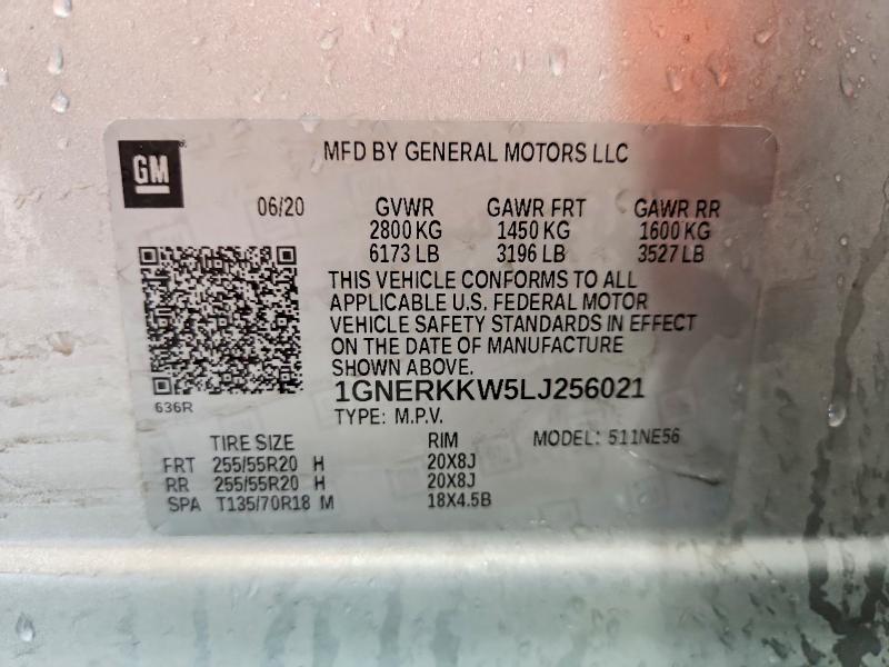 Продаж на аукціоні авто 2020 Chevrolet Traverse, vin: 1GNERKKW5LJ256021, номер лоту: 49263636