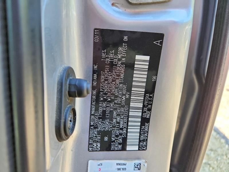 Продажа на аукционе авто 2011 Toyota Sienna, vin: 5TDKK3DCXBS133101, номер лота: 50407046