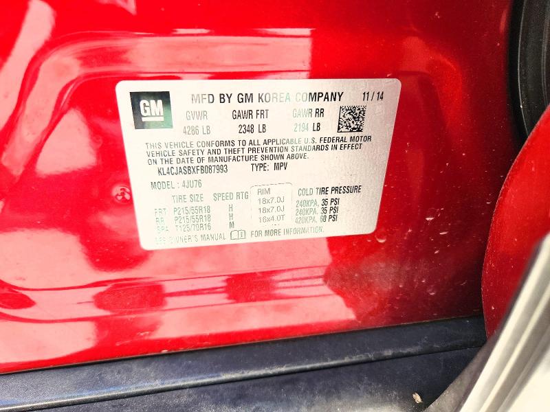 Продаж на аукціоні авто 2015 Buick Encore, vin: KL4CJASBXFB087993, номер лоту: 48340966