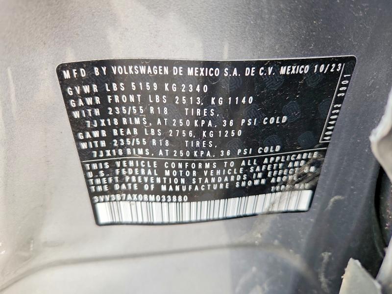 Продаж на аукціоні авто 2024 Volkswagen Tiguan, vin: 3VV3B7AX0RM033880, номер лоту: 51881936