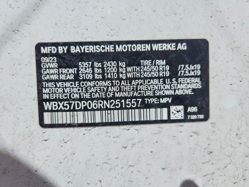 51409256 :رقم المزاد ، WBX57DP06RN251557 vin ، 2024 Bmw X3 مزاد بيع