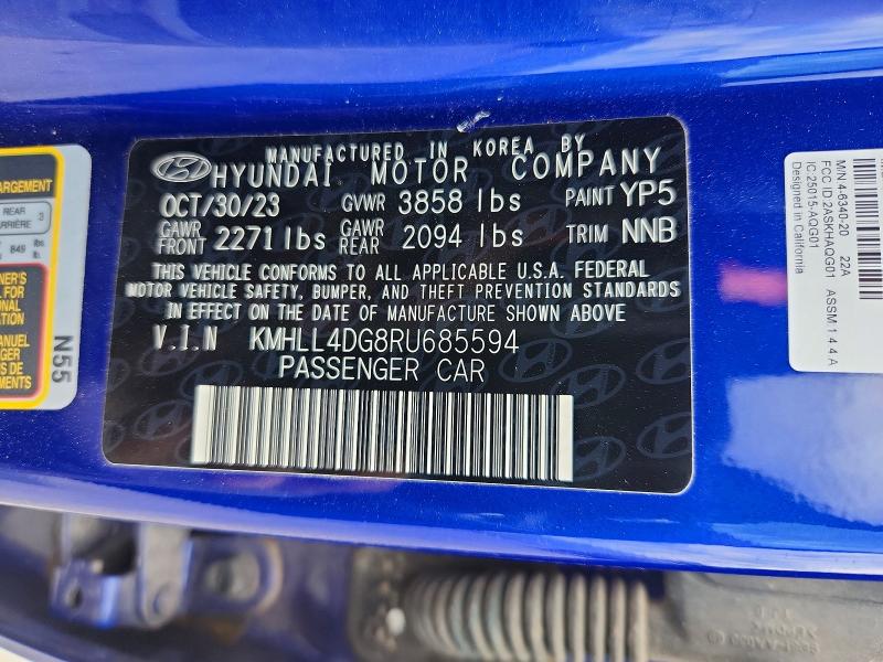 Продаж на аукціоні авто 2024 Hyundai Elantra, vin: KMHLL4DG8RU685594, номер лоту: 50141776