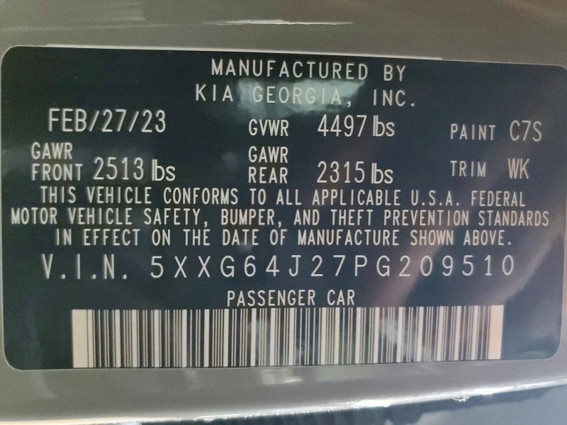 51829376 :رقم المزاد ، 5XXG64J27PG209510 vin ، 2023 Kia K5 مزاد بيع