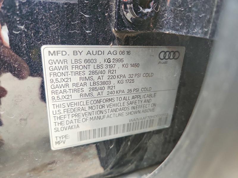 Aukcja sprzedaży 2017 Audi Q7, vin: WA1VAAF70HD020373, numer aukcji: 49397986