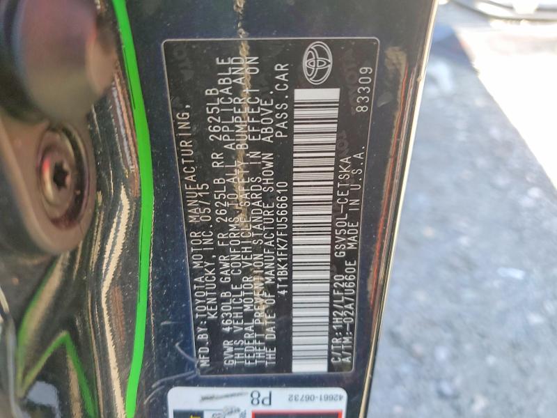 Продаж на аукціоні авто 2015 Toyota Camry, vin: 4T1BK1FK7FU566610, номер лоту: 50164586