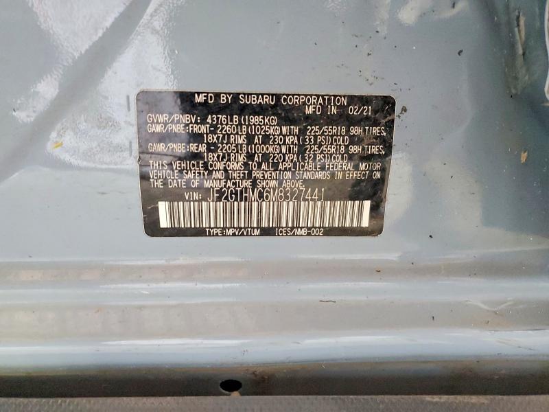 Aukcja sprzedaży 2021 Subaru Crosstrek, vin: JF2GTHMC6M8327441, numer aukcji: 49080596