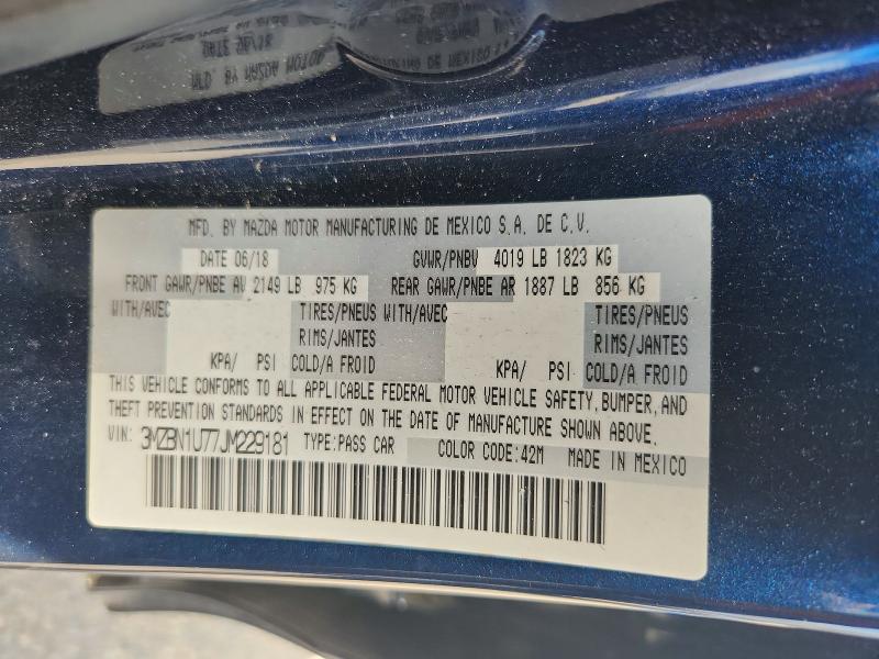 Aukcja sprzedaży 2018 Mazda 3, vin: 3MZBN1U77JM229181, numer aukcji: 49786786
