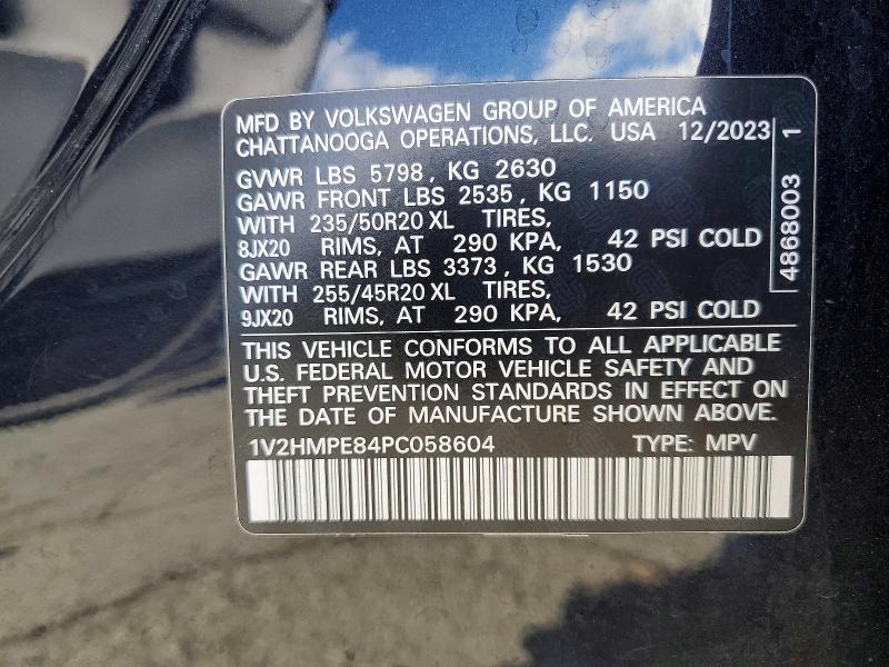 Aukcja sprzedaży 2023 Volkswagen Id.4, vin: 1V2HMPE84PC058604, numer aukcji: 49617246
