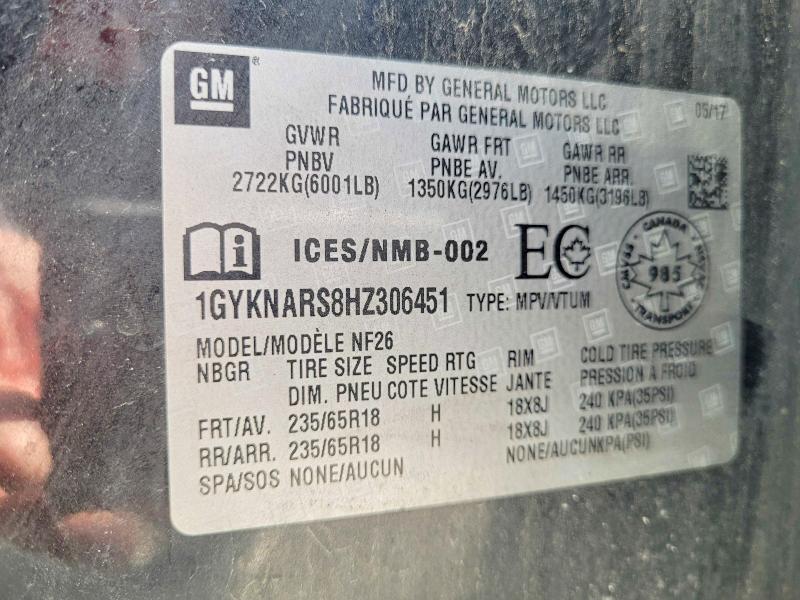 Aukcja sprzedaży 2017 Cadillac Xt5, vin: 1GYKNARS8HZ306451, numer aukcji: 51209256