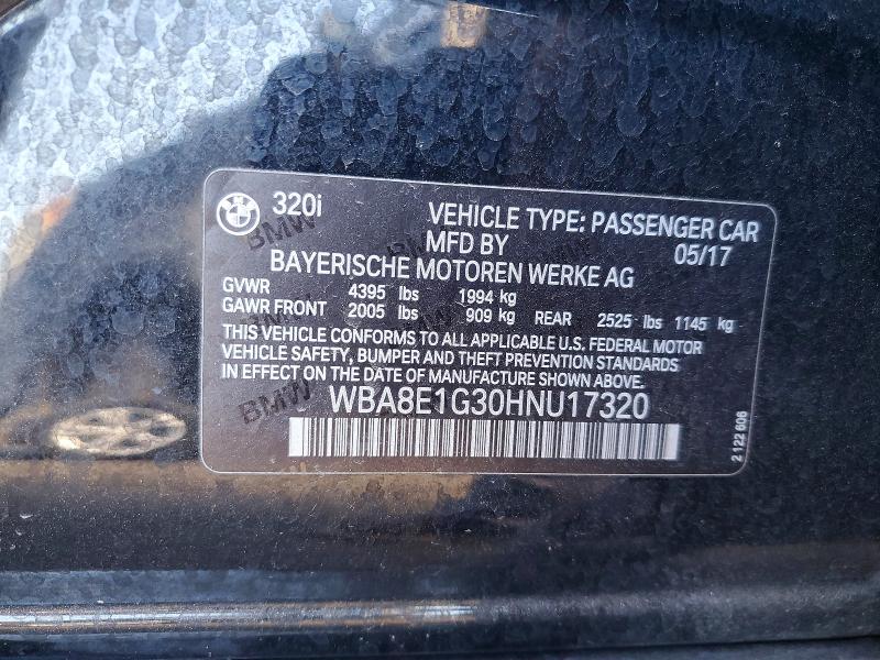 Продажа на аукционе авто 2017 Bmw 320, vin: WBA8E1G30HNU17320, номер лота: 49458786