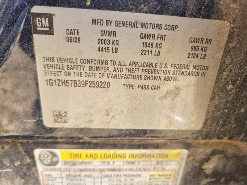 50176906 :رقم المزاد ، 1G1ZH57B39F259220 vin ، 2009 Chevrolet Malibu مزاد بيع
