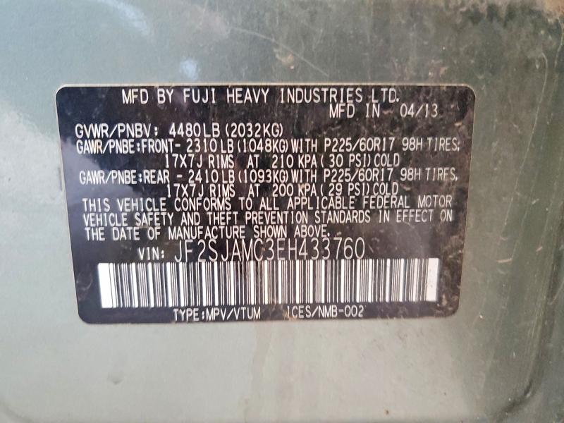 49984456 :رقم المزاد ، JF2SJAMC3EH433760 vin ، 2014 Subaru Forester مزاد بيع