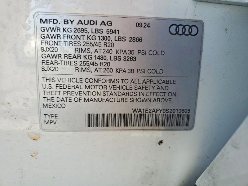 48868286 :رقم المزاد ، WA1E2AFY0S2019605 vin ، 2025 Audi Q5 E مزاد بيع