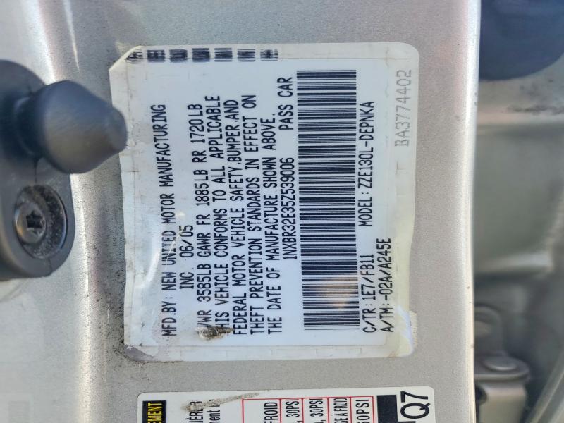 48074736 :رقم المزاد ، 1NXBR32E35Z539006 vin ، 2005 Toyota Corolla مزاد بيع