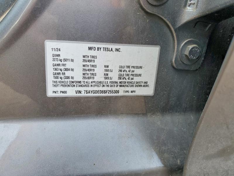 Aukcja sprzedaży 2025 Tesla Model Y, vin: 7SAYGDED8SF255309, numer aukcji: 49995066