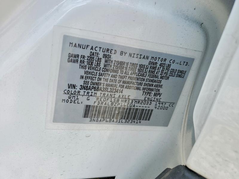 Aukcja sprzedaży 2025 Nissan Kicks, vin: 3N8AP6BA3SL323414, numer aukcji: 49974666