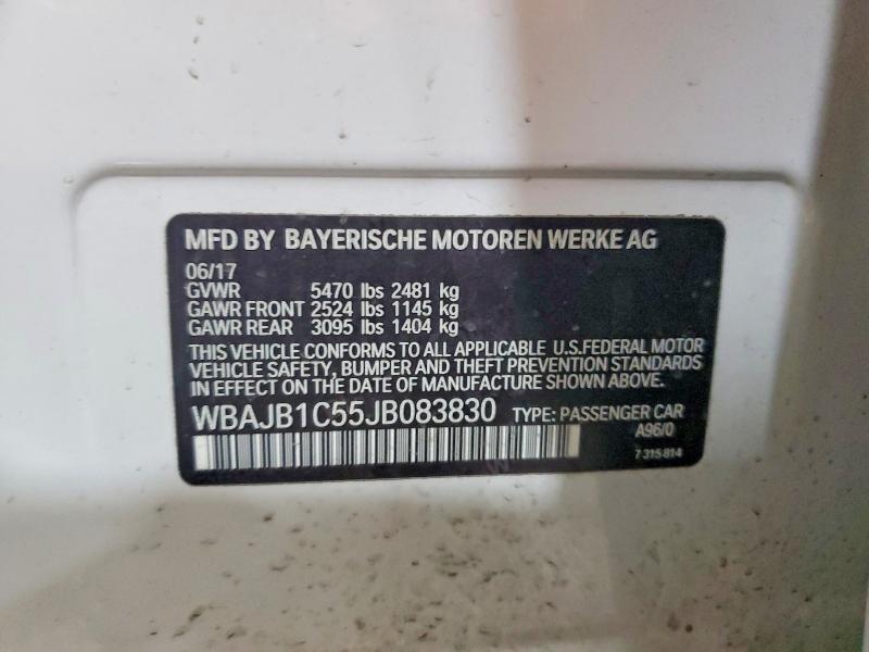 Продаж на аукціоні авто 2018 Bmw 530xe, vin: WBAJB1C55JB083830, номер лоту: 50249246