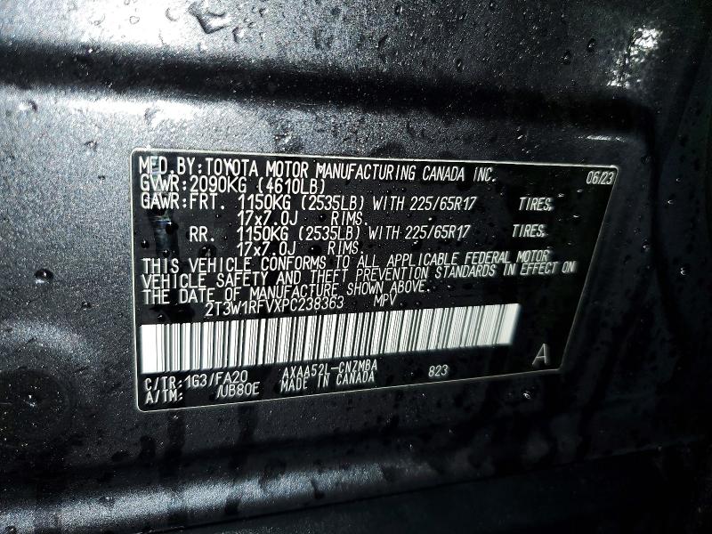 47354376 :رقم المزاد ، 2T3W1RFVXPC238363 vin ، 2023 Toyota Rav4 مزاد بيع