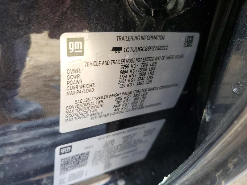 50809386 :رقم المزاد ، 1GTUUGE86PZ288822 vin ، 2023 Gmc Sierra مزاد بيع