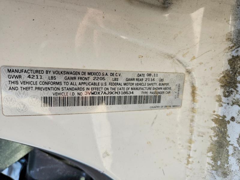 50406816 :رقم المزاد ، 3VWDX7AJ9CM318534 vin ، 2012 Volkswagen Jetta مزاد بيع