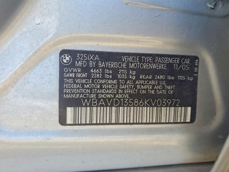 Продаж на аукціоні авто 2006 Bmw 325, vin: WBAVD13586KV03972, номер лоту: 51538246