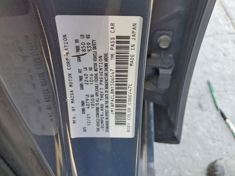 Продажа на аукционе авто 2022 Mazda 3, vin: JM1BPACL8N1506547, номер лота: 50921396