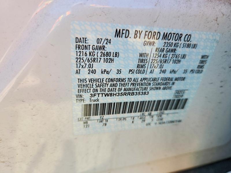 Продажа на аукционе авто 2024 Ford Maverick, vin: 3FTTW8H35RRB35383, номер лота: 49642206