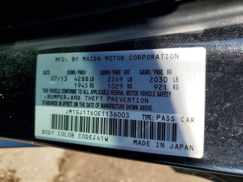 48966826 :رقم المزاد ، JM1GJ1T60E1136003 vin ، 2014 Mazda 6 مزاد بيع