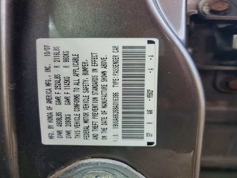 Aukcja sprzedaży 2008 Acura Tl, vin: 19UUA66268A016396, numer aukcji: 48247696