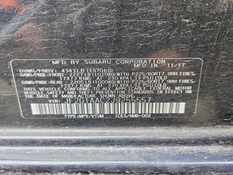 Aukcja sprzedaży 2018 Subaru Crosstrek, vin: JF2GTAAC2J9255557, numer aukcji: 50805336