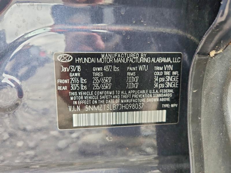 Aukcja sprzedaży 2018 Hyundai Santa Fe Sport, vin: 5NMZT3LB7JH098037, numer aukcji: 51475536