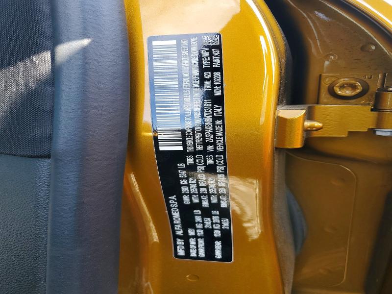 2022 Alfa Romeo Stelvio მანქანა იყიდება აუქციონზე, vin: ZASPAKBN8N7D31611, აუქციონის ნომერი: 48508406