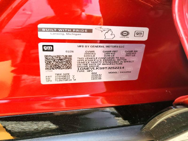 Продажа на аукционе авто 2026 Chevrolet Traverse, vin: 1GNEVLKS9TJ252214, номер лота: 50167196