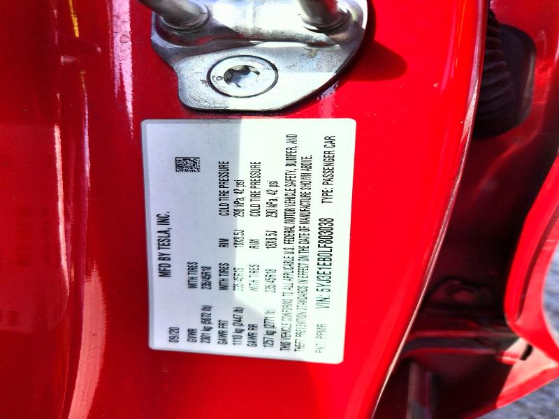 51475666 :رقم المزاد ، 5YJ3E1EB0LF803038 vin ، 2020 Tesla Model 3 مزاد بيع