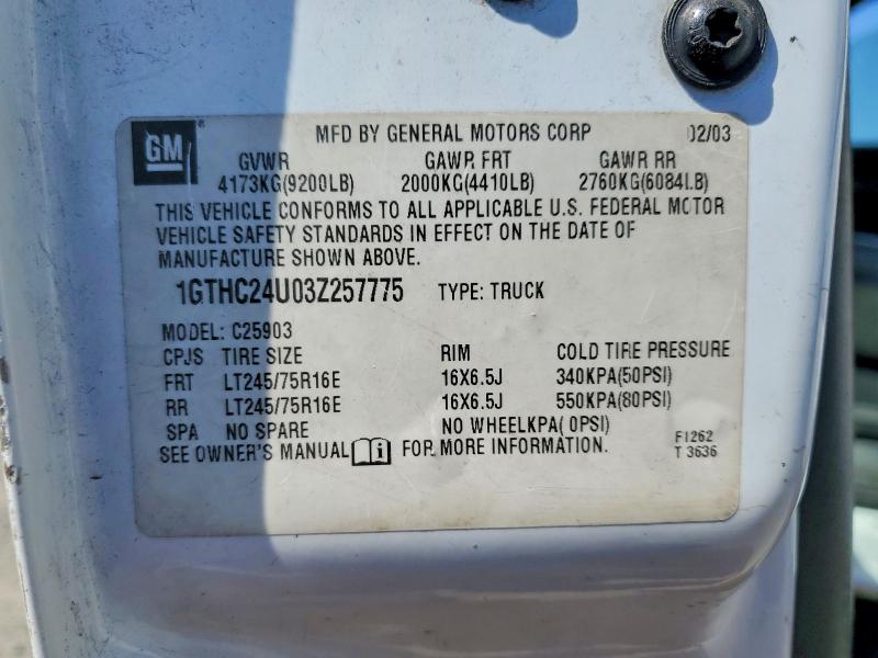 2003 Gmc Sierra მანქანა იყიდება აუქციონზე, vin: 1GTHC24U03Z257775, აუქციონის ნომერი: 51366096