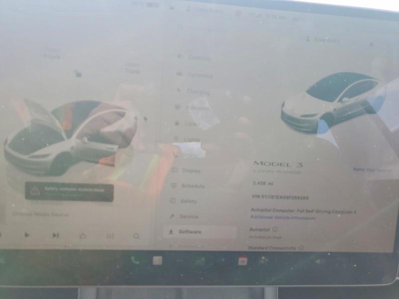 2025 Tesla Model 3 მანქანა იყიდება აუქციონზე, vin: 5YJ3E1EA0SF056269, აუქციონის ნომერი: 49954596