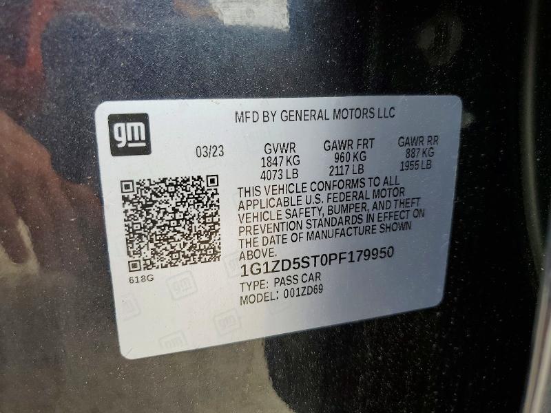 Продажа на аукционе авто 2023 Chevrolet Malibu, vin: 1G1ZD5ST0PF179950, номер лота: 51870146